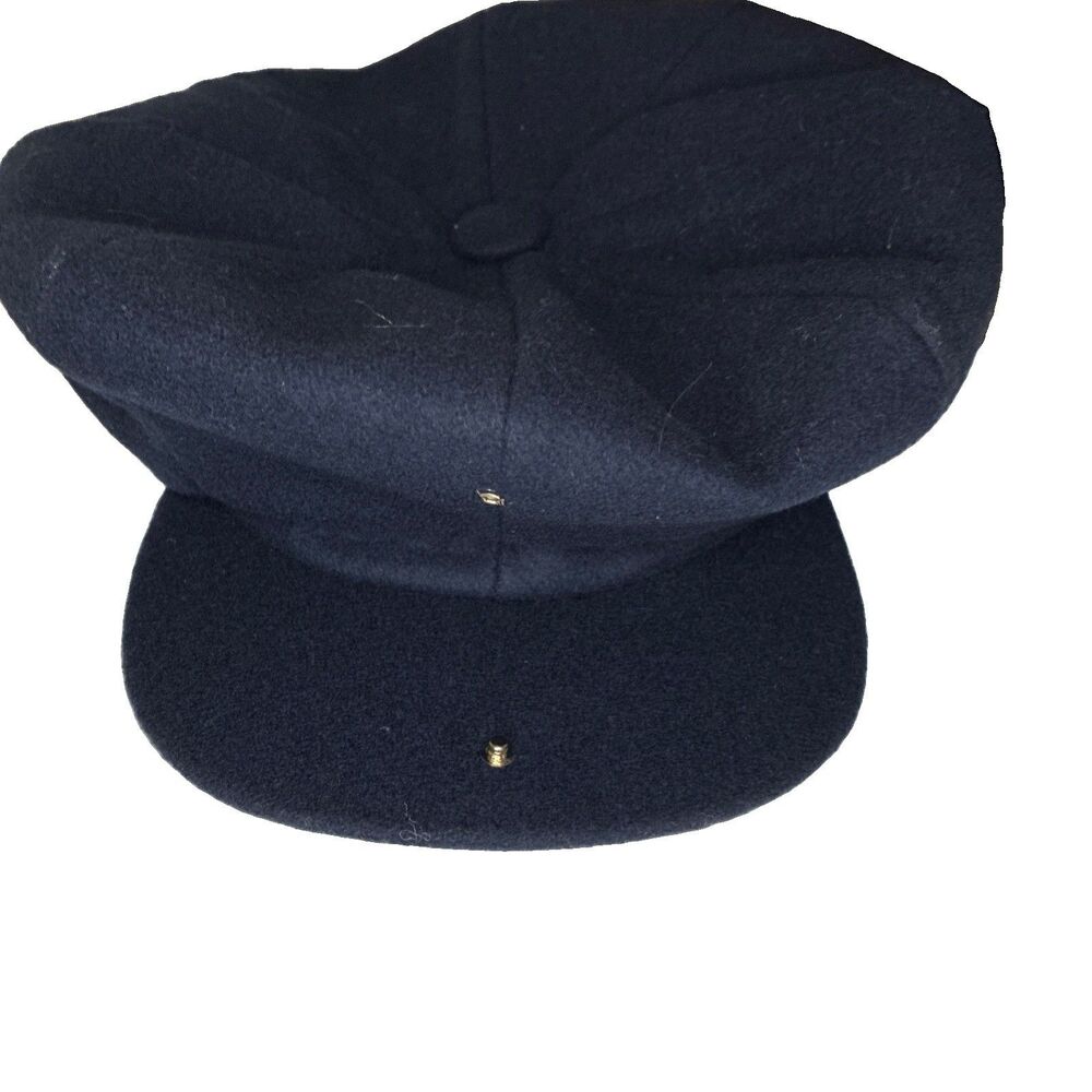 United Hatters UHCMW Cap VTG NY Cabbie Newsboy Navy Blue Hat 100% Wool Made USA - Picture 3 of 11